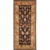 Wool Oriental Area Rug in Black/Brown/Red/Beige