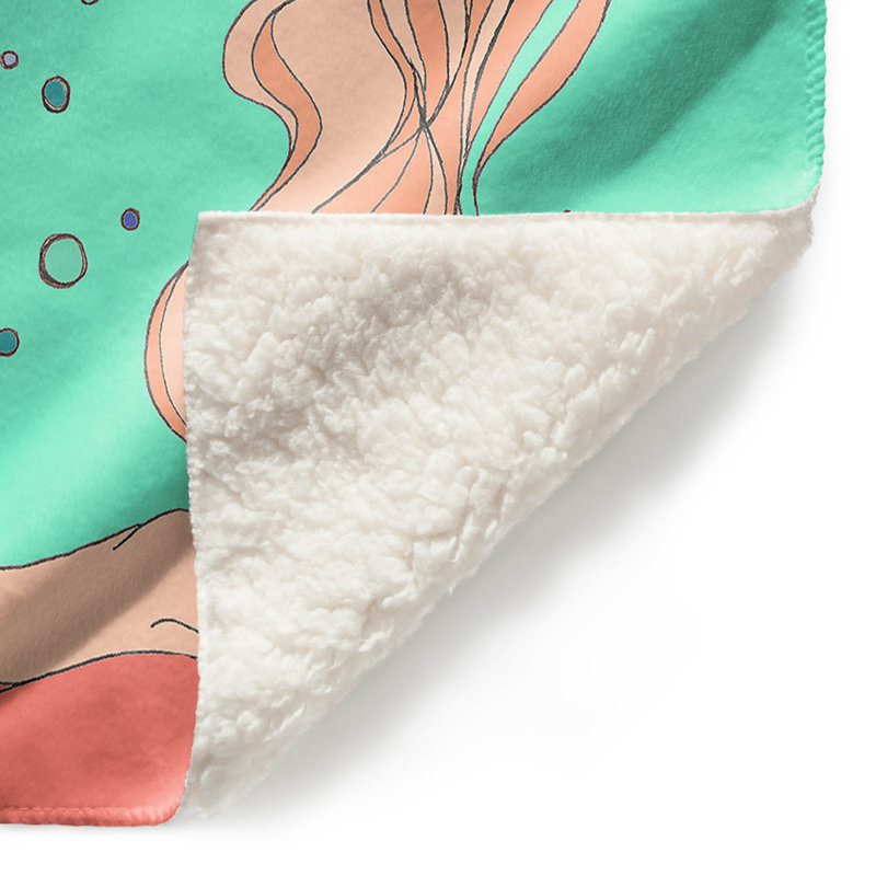 Couverture sherpa doux à menthe sirène nap, l 51 po x L 60 po