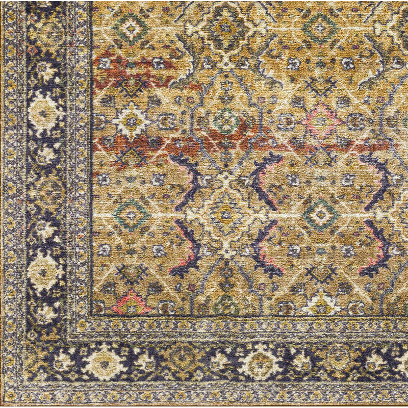 Emmie Oriental Tan/Rust Area Rug, Rectangle 4'3" x 5'11"