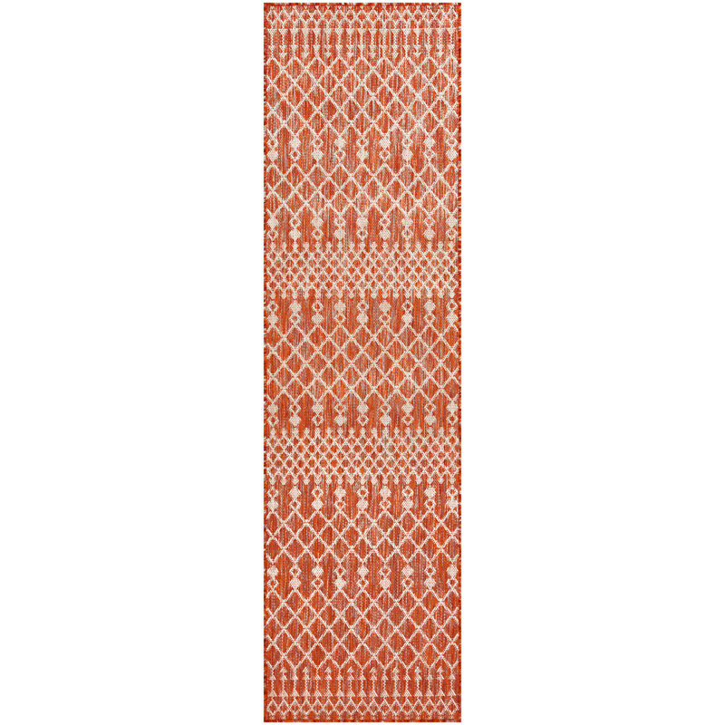  Positano 2'2" x 8' Terracotta Modern Rug, Runner 2'2" x 8', Terracotta