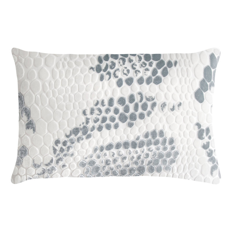 Snakeskin Rectangle Velvet Pillow Cover & Insert, White