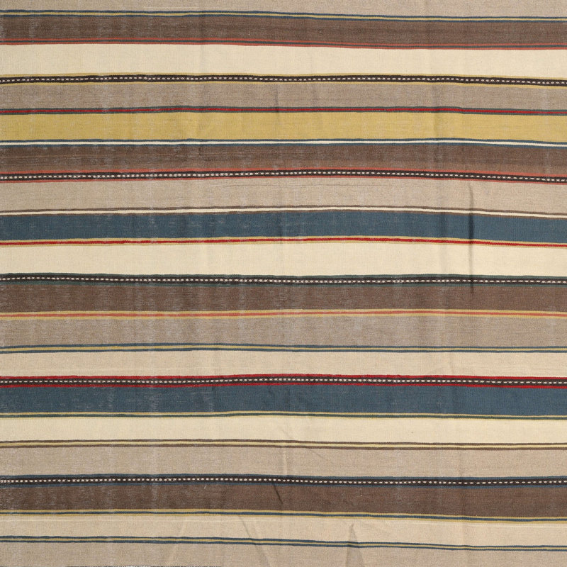 Tapis beige/gris/rouge contemporain, Carré 5 pi