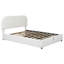 Lit plateforme blanc en molleton avec rangement hydraulique silencieux-1507747124