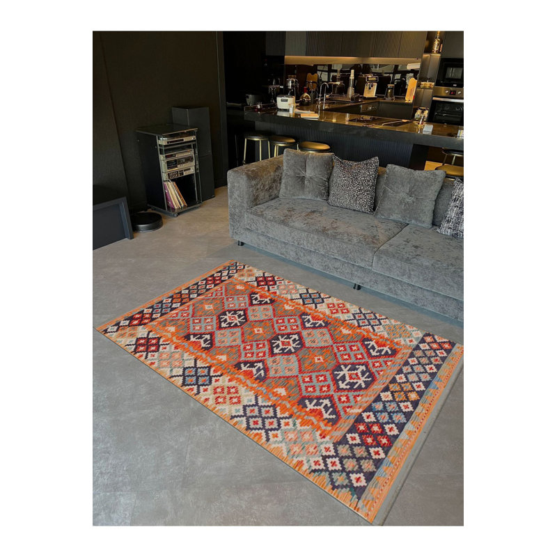 Tapis décoratif traditionnel multicolore lavable à la machine, Sous-tapis rectangulaire de 3 pi 3 po x 4 pi 11 po