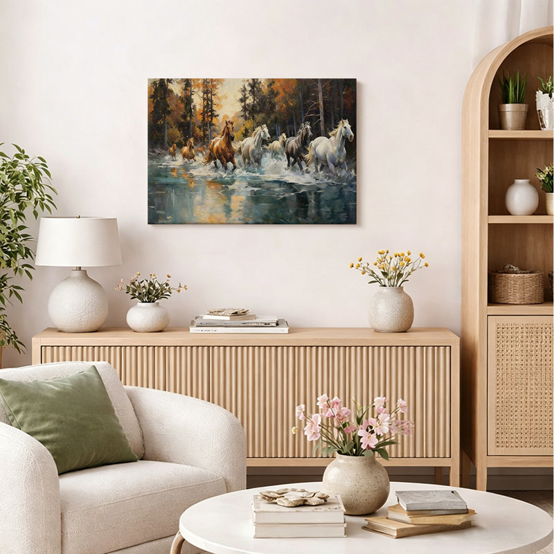 Art mural chevaux qui courent, 18*12 inch (45*30*2cm)