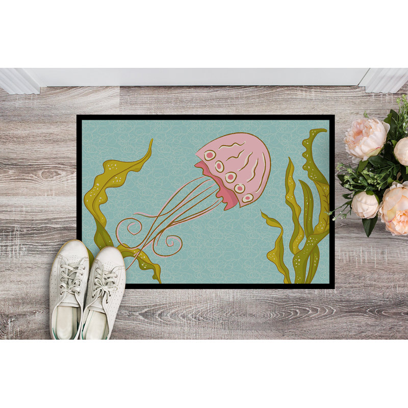 Tapis de porte d’extérieur anti-dérapant en poissons de gelée, Rectangle 1 pi 6 po x 2 pi 3 po