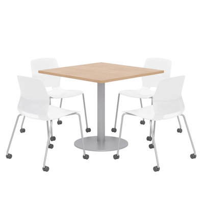 36" L Square Breakroom Table and Chair Set