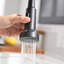Robinet de cuisine de purificateur d'eau potable avec support de séchage pour vaisselle, robinet d'évier de cuisine rétractable (noir mat)