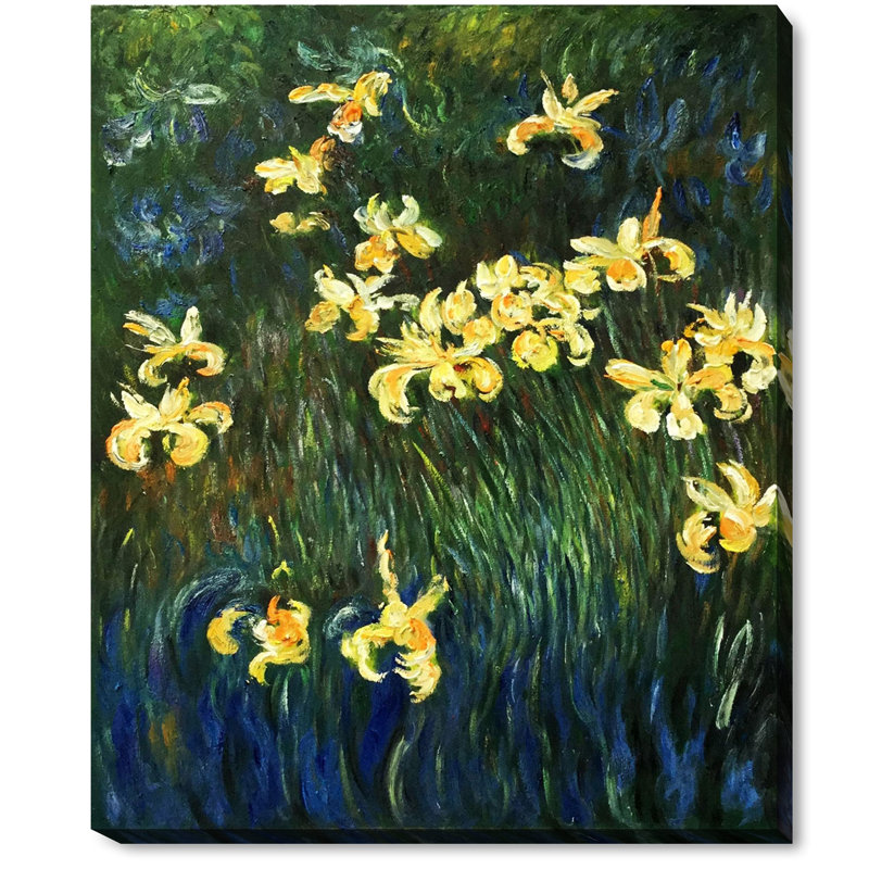 « irises » par claude monet, reproduction d’image sur toile, H 22 po x l 18 po x P 2 po, Toile tendue avec châssis