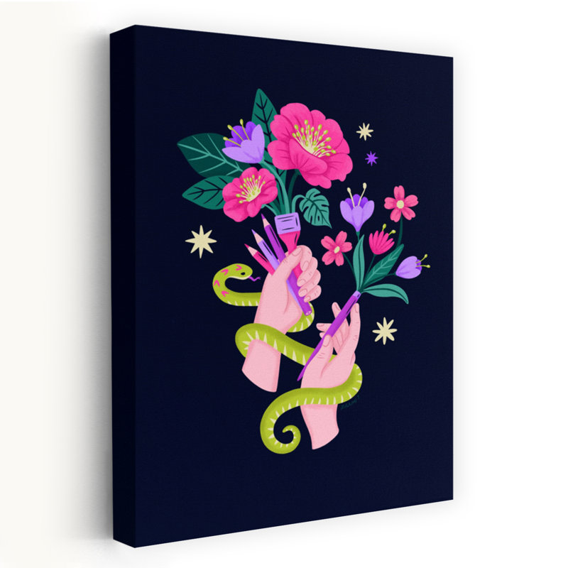 Art mural floral artistique, H 24 po x l 16 po
