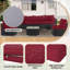 Ensemble de 14 housses de coussin pour canapé modulaire en osier d'extérieur 7 pièces (6 places), housses de coussin à fermeture à glissière seulement, rouge