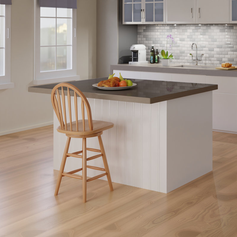 Frieder Swivel Solid Wood Counter Stool, Natural, Counter Stool (24" Seat Height)