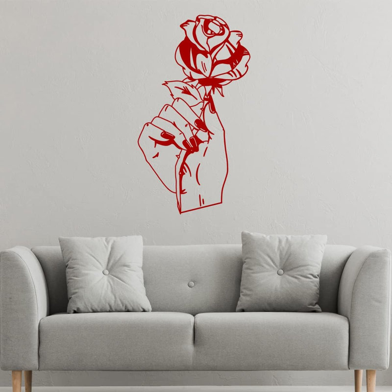 Autocollant mural Winston Porter, H 40 po x l 23 po, Bourgogne