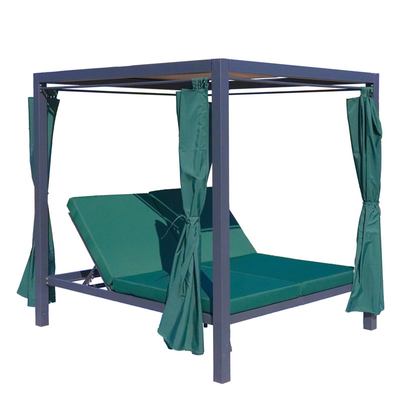 Chaise longue d'extérieur en métal Kanari - ensemble de 2, Vert