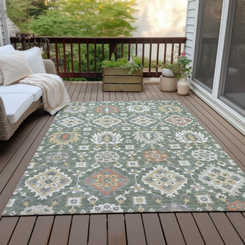 Machine Washable Indoor/Outdoor Husby ACN2200 Bohemian Rug, Rectangle 2'6" x 3'10"