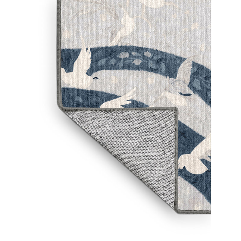 Machine Washable Gray Area Rug, Rectangle 4' x 6'