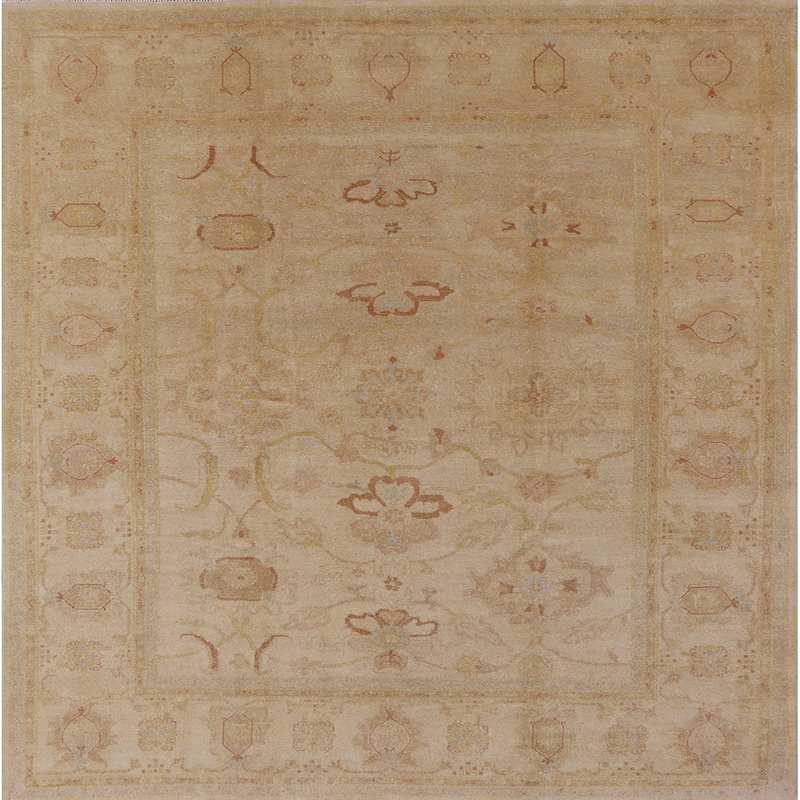 Tapis beige Ghugas, Carré 6 pi