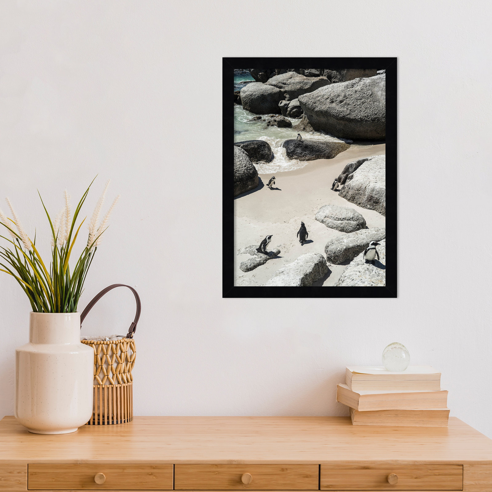 Rogin "Chilling at the Beach No 2" Print, Black, 17" H x 13" W