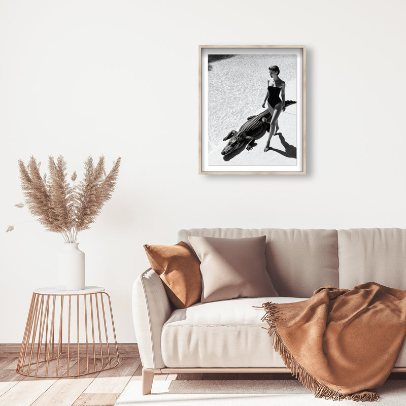 Reptilian Elegance II Print by Oliver Gal, 46.5"H x 37.5"W, Natural Oak Shadowbox