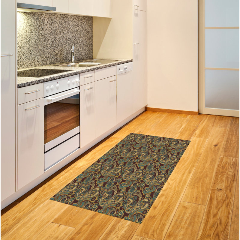 Paisley High Density Long Fiber Poly Threads Decorative Area Rug Carpet, Rectangle 2'7" x 5'