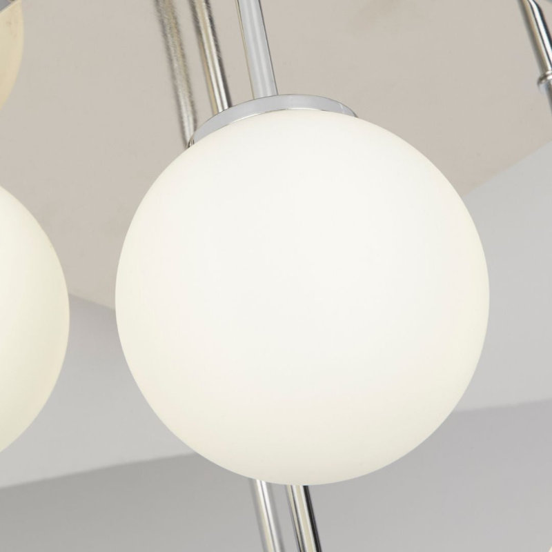 Glass Semi Flush Mount, 5 Lights, Polished Chrome, 410cm H x 260cm W x 250cm D