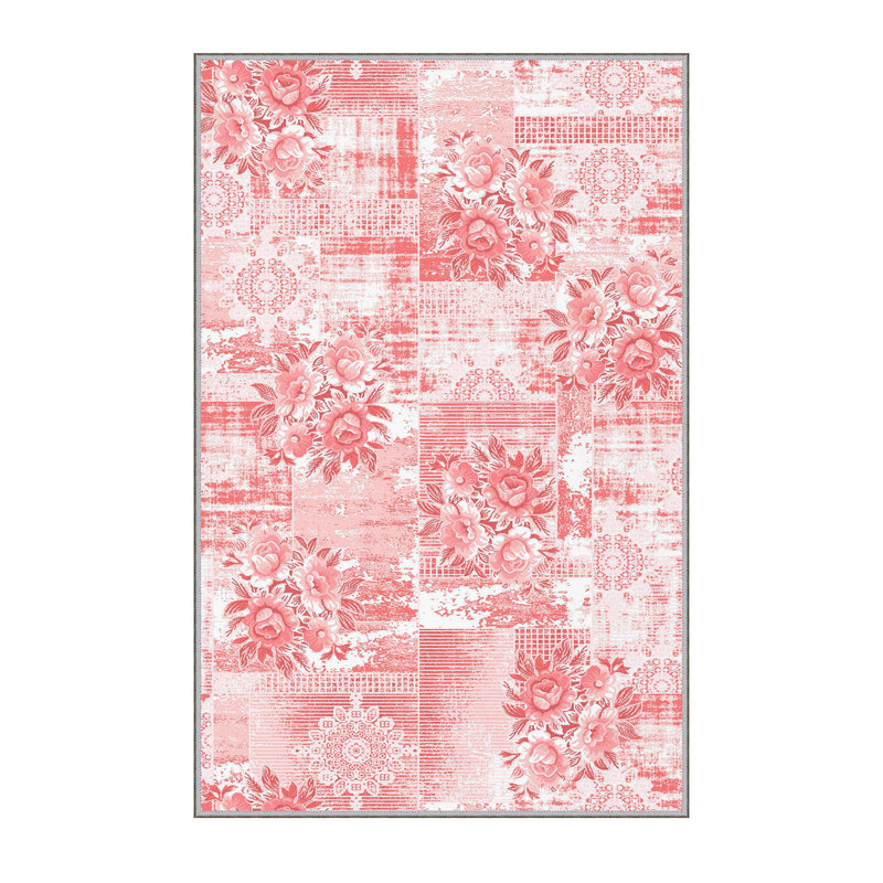 Stylish Hall Carpet, 2.6 x 6.6 Feet, 100% Polyester, 0.3 in Pile Height | Antibacterial, Non-Slip PVC Felt Dot Underside | 3D Digital Print, Machine Washable, Ideal for Entryway & Living Spaces