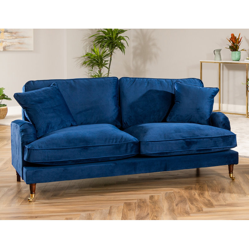 Fabiola Velvet Sofa, 3, Blue