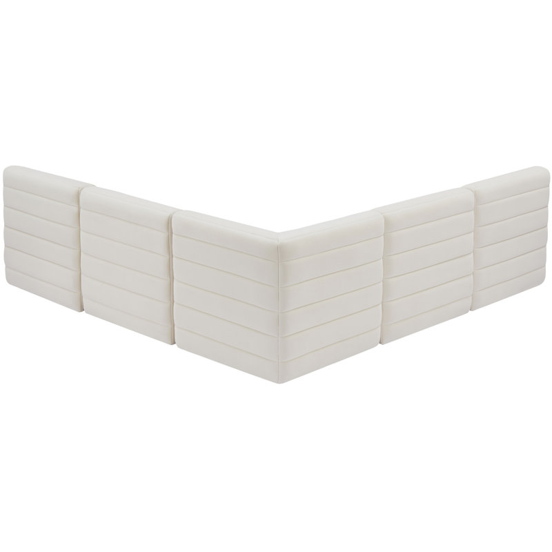 Canapé modulaire réversible en velours 95 po Enso, Velours crème