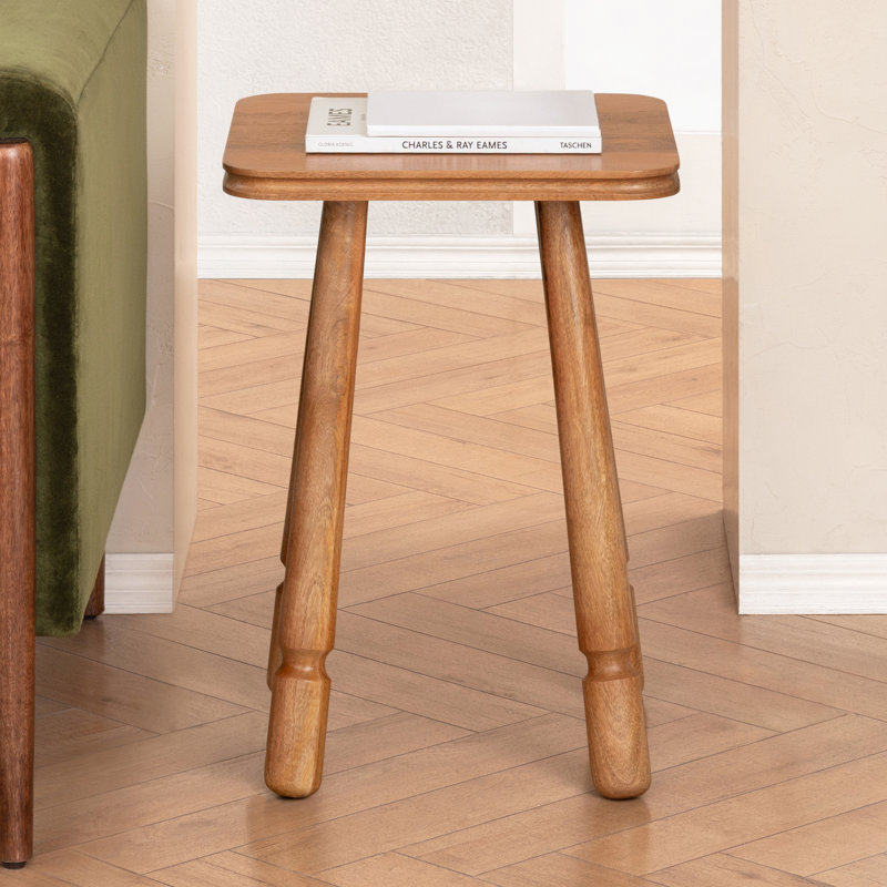 Bartholomeo 22" Solid Wood End Table, Mid Tone Honey