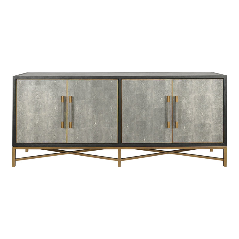 Sideboard, Solid Wood Frame, Vegan Leather