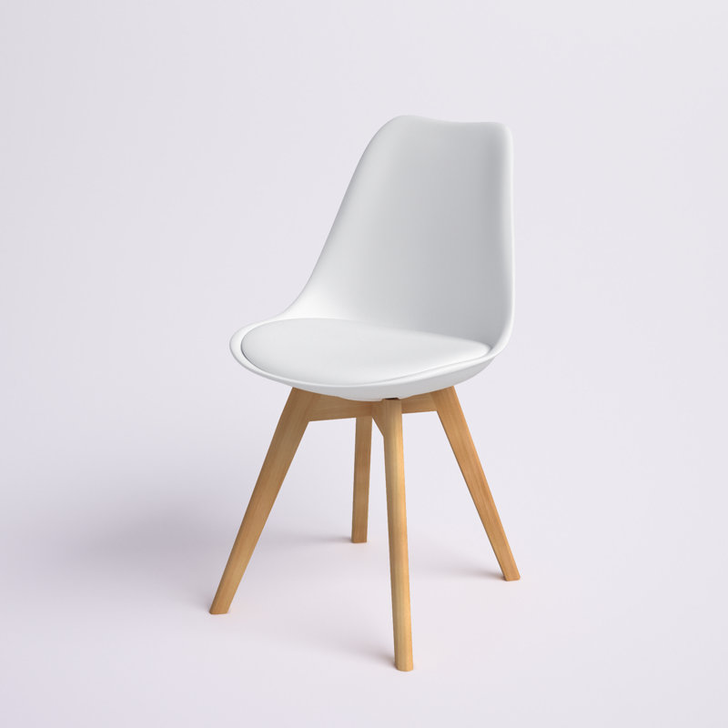 Chaise d'appoint en polyuréthane Hermina, Blanc