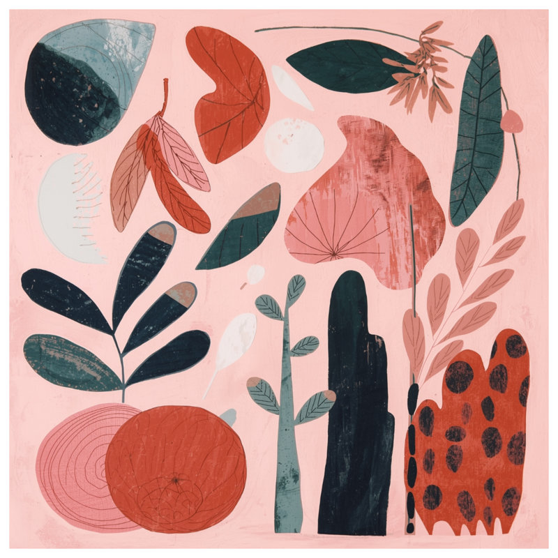 Rideaux de fenêtre à motif abstrait Botanicals, Blocage, 50 po x 92 po - 1 panneau