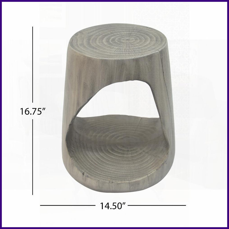 Table basse Wood-Look MGO - 14,5 po x 14,5 po x 16,75 po grise, résistante aux intempéries, prête à l'emploi, Gris
