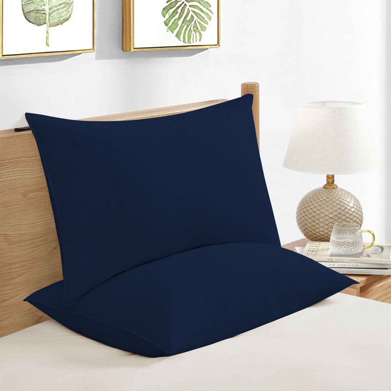 Brushed Microfiber Plain 100% Polyester Standard Size Pillowcase/Cover, Navy