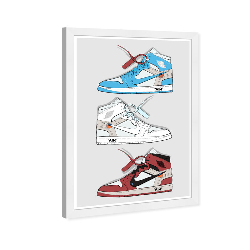 «Fashion and Glam My Sneaker Collection», impression sur papier bleu moderne et contemporain