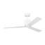 Visual Comfort Fan Peel Smart 52 LED Indoor Ceiling Fan with Threaded Downrod, Matte White ABS blades and Handheld Remote-1249126640