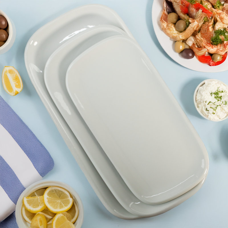 2-Piece, Impulse Platter Set, 14.5", White