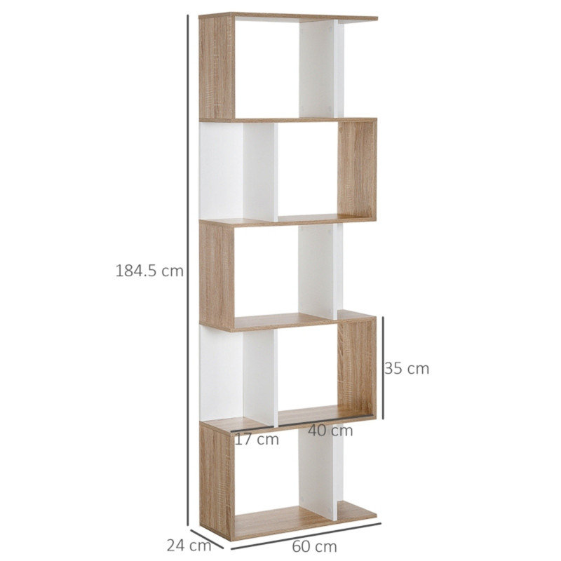 184.5 cm H x 60 cm W Solid Wood Bookcase