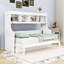 Lit escamotable simple en bois avec tablettes de rangement ouvertes-816941020