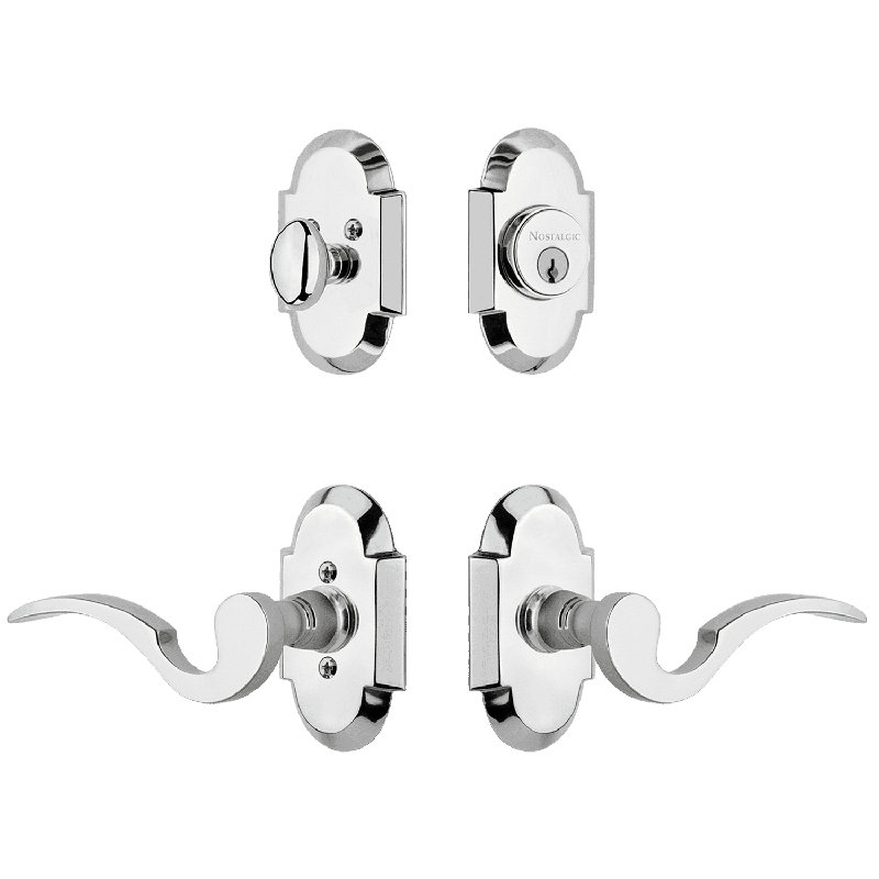 Ensemble d'entrée Nostalgic Warehouse Cottage avec levier de manoir, Chrome brillant, 2.375, Gaucher