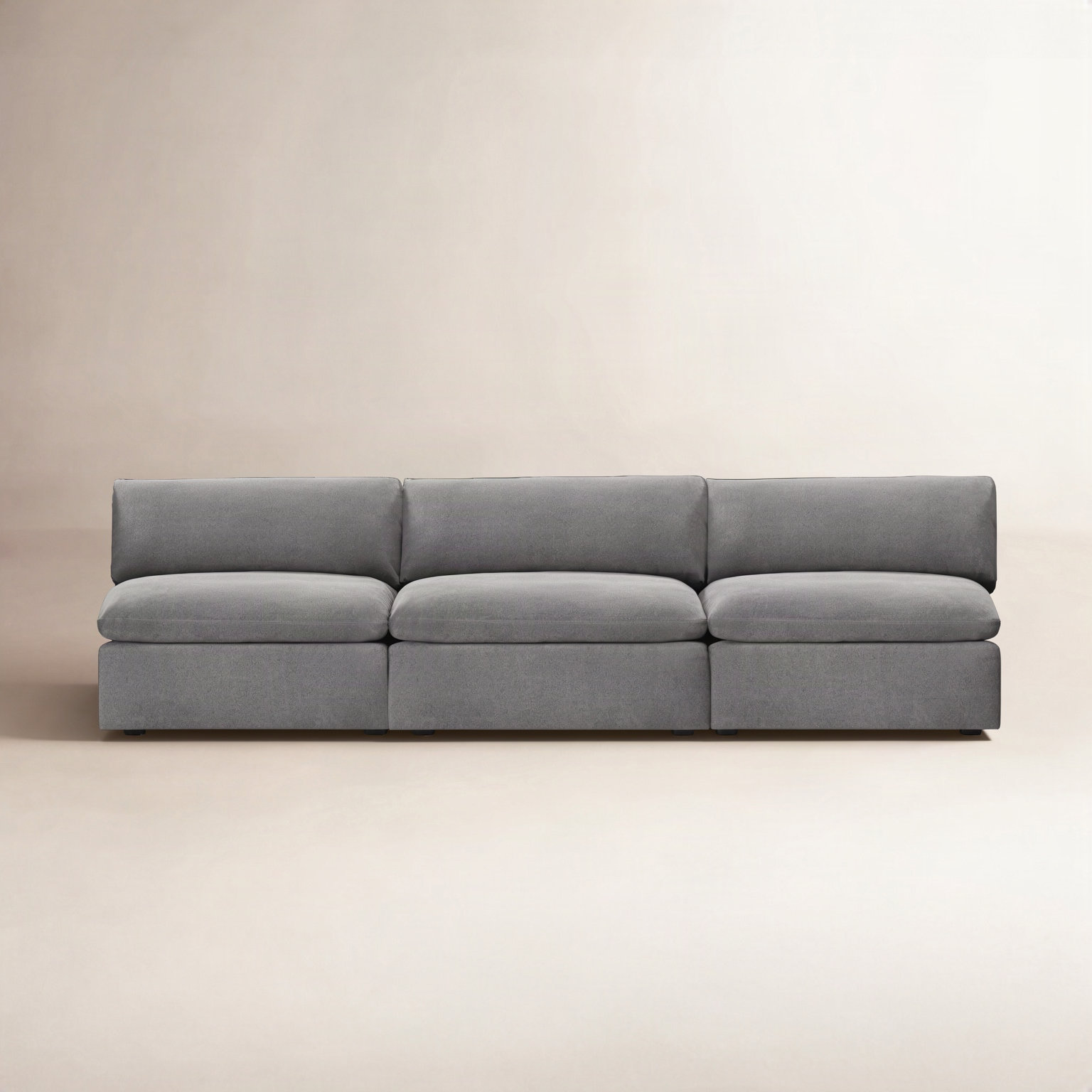 Annabella 122" Modular Sofa, Elite Pewter Textured Performance Chenille