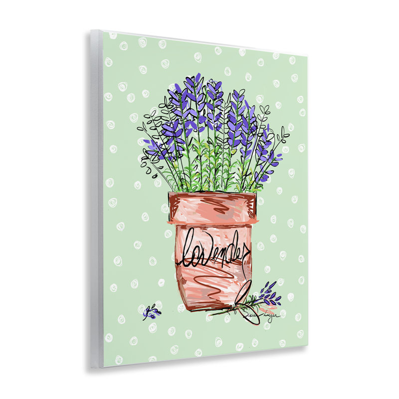 Plaque murale lavande en pot, design par Susan Lugar