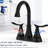 4-Inch 2 Matte Black Bathroom Faucet With Pop-Up Drain & Hoses - Corrosion , Rust-, For Vanity Sink ,-124831672