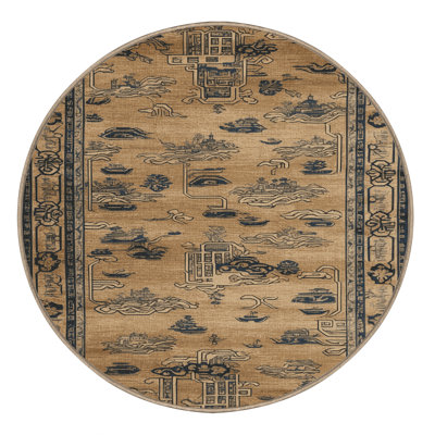 Machine Washable Art Deco Brown Area Rug