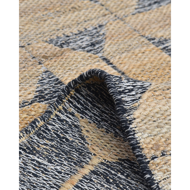 Geometric Area Rug in Light Brown/Black, Rectangle 3' x 5'