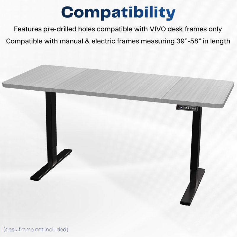 VIVO Dark Gray 60 x 24 inch Universal Table Top for Sit to Stand Desk Frames, Dark Gray
