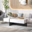 Mobilier de salon contemporain de conception rectangulaire, table basse moderne à surface ultrabrillante, table centrale pour canapé ou chaises rembourrées