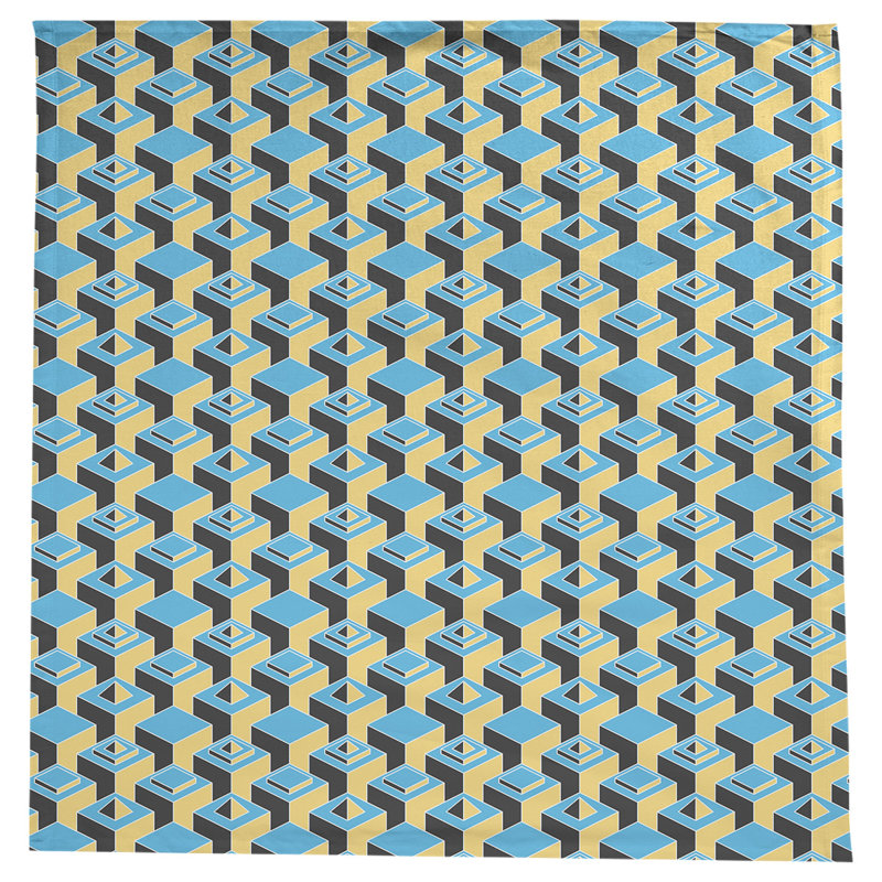 Nappe de gratte-ciels classiques, Bleu sarcelle/jaune