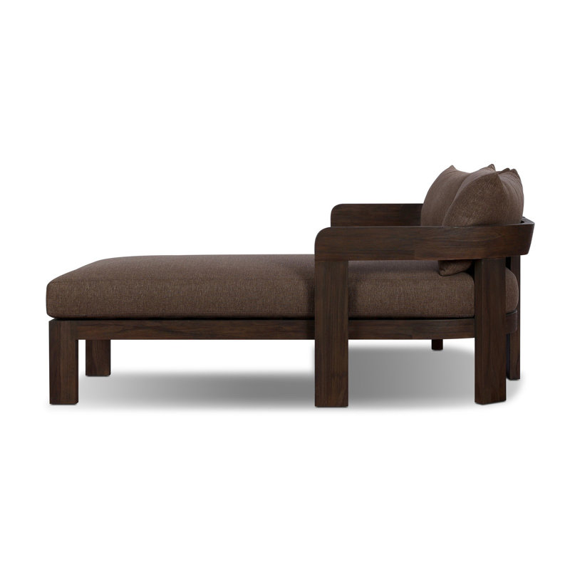 Jackson Outdoor 2PC Sectional-LAF Chaise-Ellor Brown, Stained Saddle Brown, Ellor Brown, Right Hand Facing