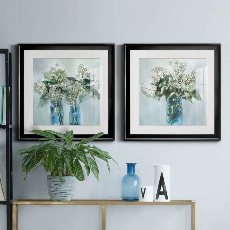 Bloomin 'Wild I - ensemble de 2 reproductions de cadres photo, H 30,5 po x l 61 po x P 1,5 po, Noir